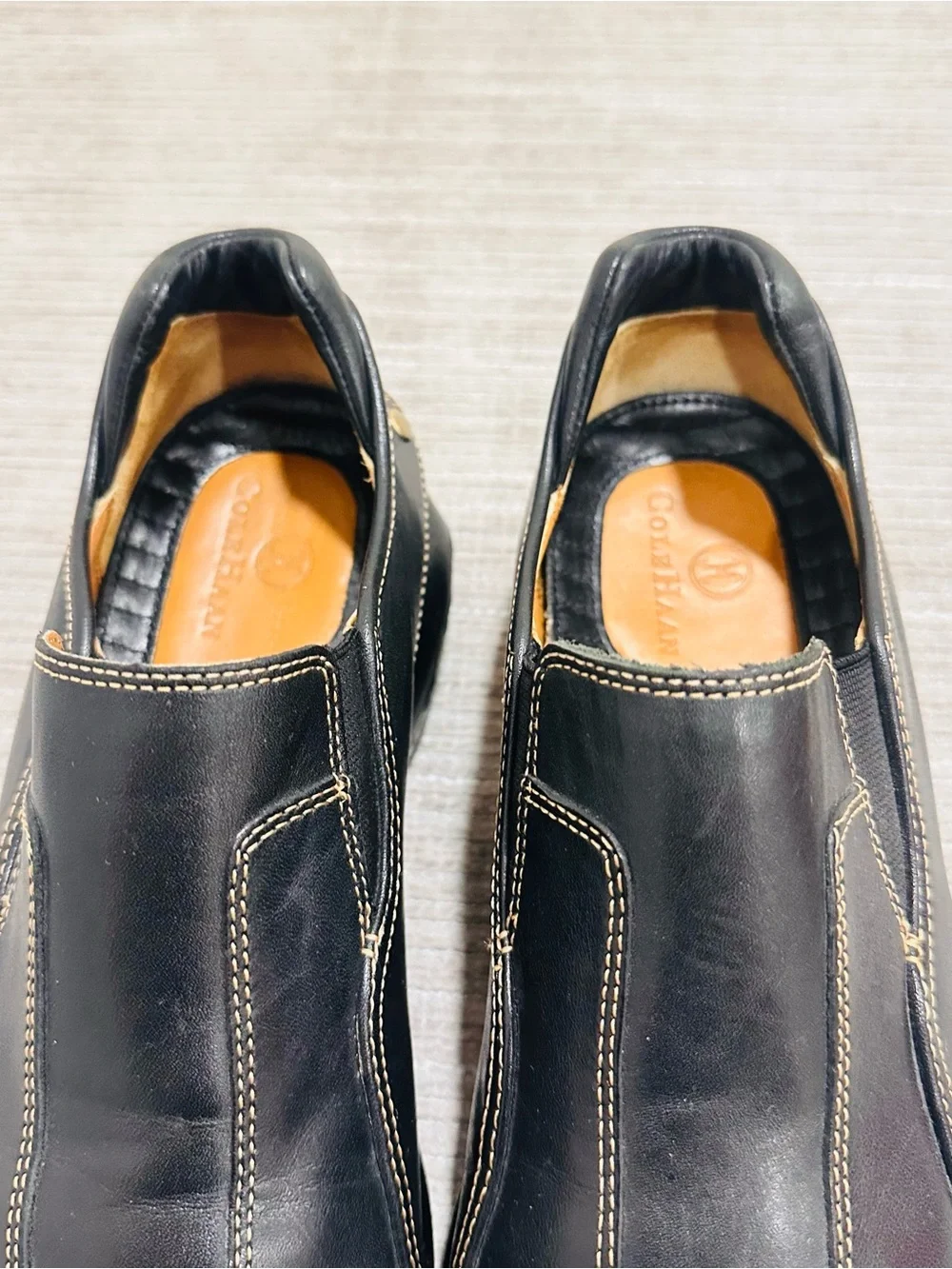 Cole Haan Air Black Bicycle Toe Contrast Stitch Slip On Loafer Mens 9,5 M